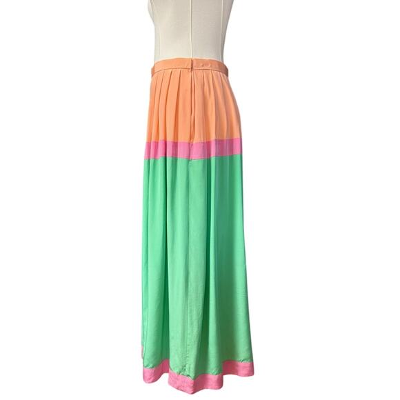 Oscar de la Renta Miss O 1970 Vintage 100% Silk Skirt Size 8 Block Color - Picture 4 of 8